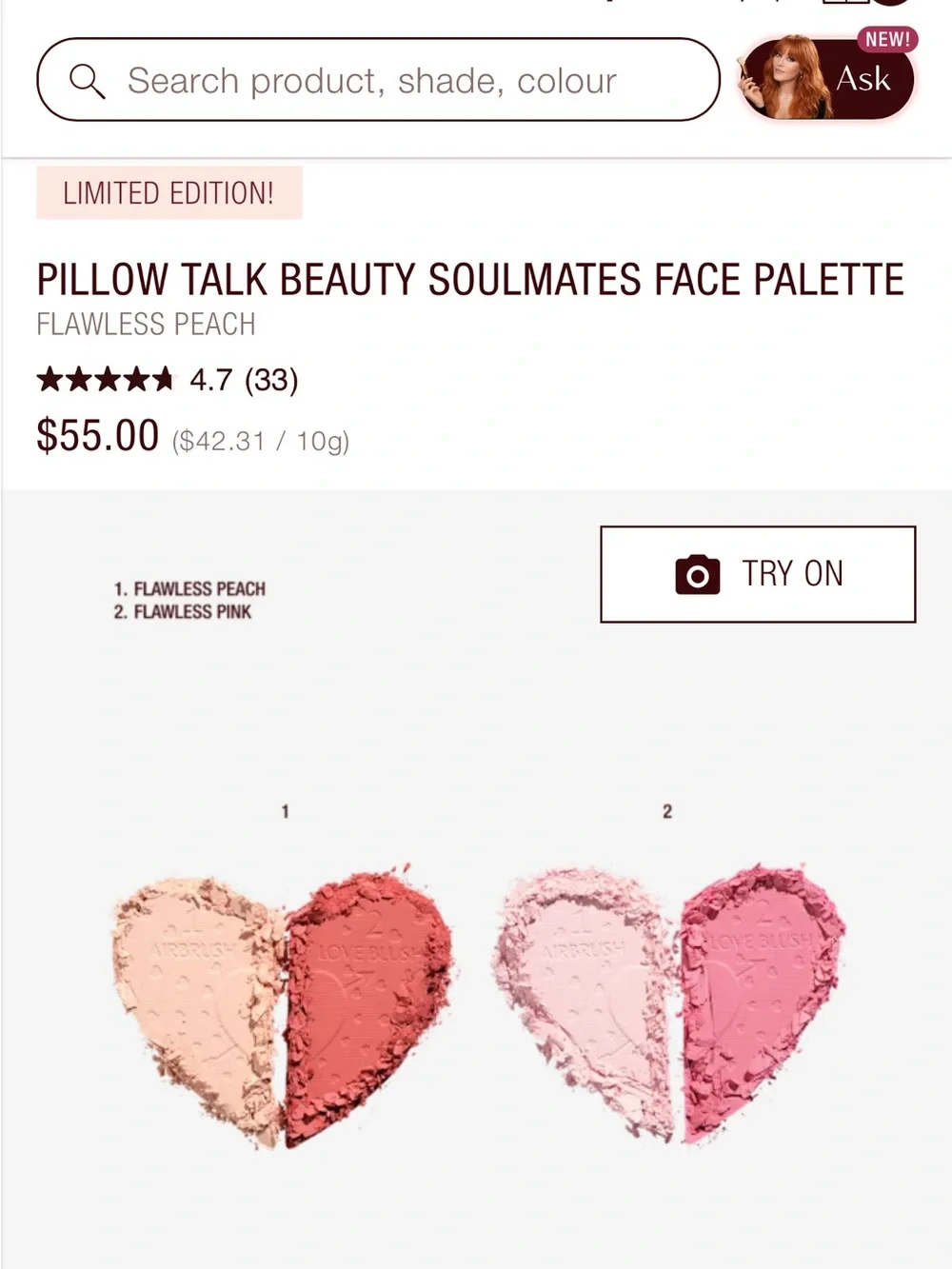 Charlotte Tilbury Face Palette - Soft Peach & Warm Rose